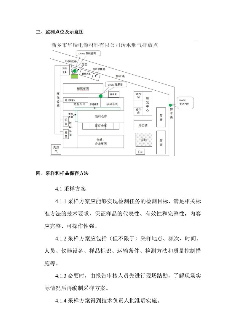 新鄉(xiāng)市華瑞電源材料有限公司監(jiān)測方案2024-03