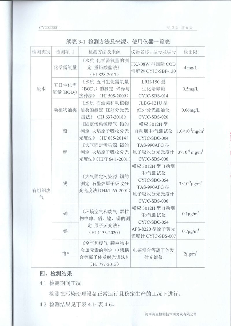 2023年01月 廢水、廢氣 檢測(cè)報(bào)告-2